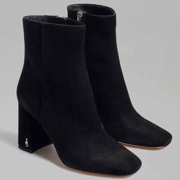 Sam‎ Edelman codie ankle boots heeled black leather suede women’s size 9.5 - Picture 1 of 8